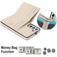 thumbnail image 3 of ELEHOLD Case for Samsung Galaxy S22 Plus,Business PU Leather Stand Case with Card Holder & Ring Holder,White, 3 of 7