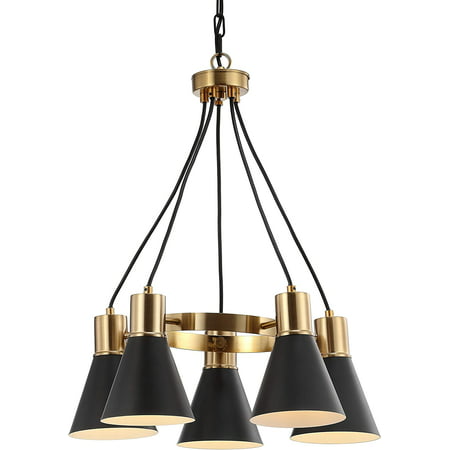 

MANXING JYL6135A Markle 22 5-Light Adjustable Metal LED Pendant Contemporary Transitional Dimmable Dining Room Living Room Kitchen Foyer Bedroom Black/Brass Gold