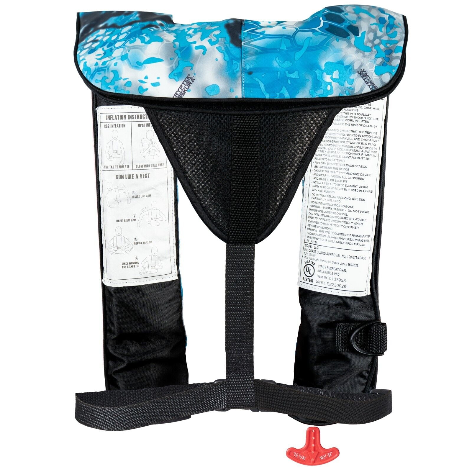 Bluestorm Cirrus 26 Inflatable Life Jacket USCG Type IV PFD, KRYPTEK Litus