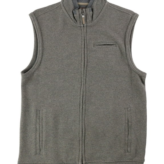 Tasso Elba Mens Full-Zip Pocket Sweater Vest, Grey, Small