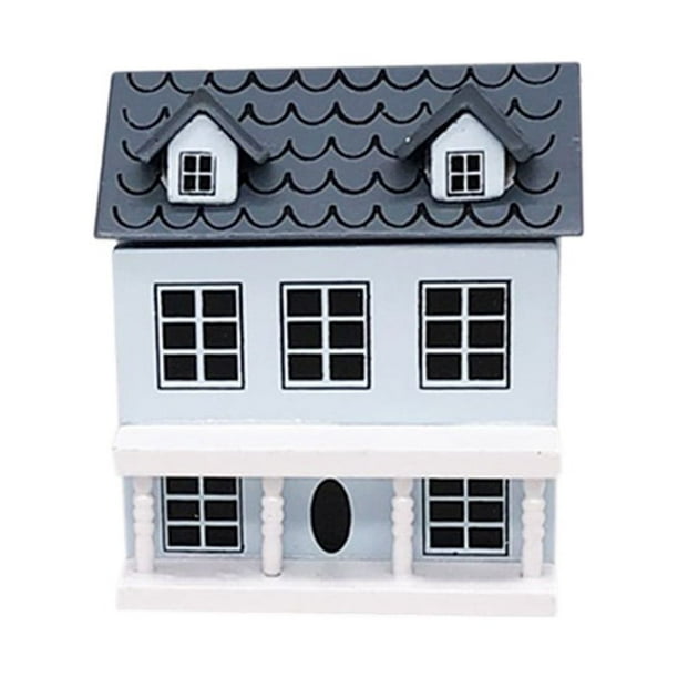 Mini Casa De Muñecas 1/12, Villa En Miniatura, Mini Casa Con Techo Gris Móvil, Juguete