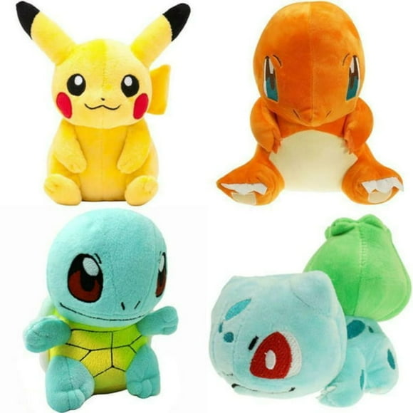 J&G Plush Toy 4 Pack - Charmander, Squirtle, Bulbasaur, and More Child Multi Color Gift Toys