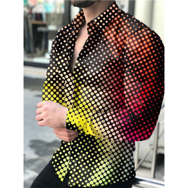 Camisas hawaianas Vertigo Camisas estampadas en 3D Camisas de moda para hombres Blusas playeras de manga larga Camisas con solapa cubana Ropa para hombres