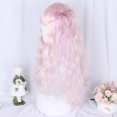 thumbnail image 2 of Humano Cabello Pelucas para Mujeres 26 Rosa Rizado Peluca con Peluca Gorra, 2 of 6