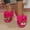 Hot Pink, variant on Women's Bow Wedge Sandals Thick Sole Slip On Casual Comfortable Shoes for Summer Outdoor Walking Plus Size Hot Pink 5.5