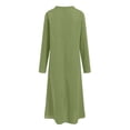 thumbnail image 5 of zaveiop Women's Long Sleeve V-Neck Loose Plain Maxi Dresses Casual Long Dresses with Pockets (Light Green, L), 5 of 7