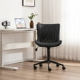 thumbnail image 5 of YOUNIKE Modern Office Chair with Wheels Adjustable Ergonomic Desk Task Chair in Mid-Back Black PU Design, 5 of 9