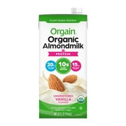Orgain Organic 10g Plant Based Protein Almondmilk, Unsweetened Vanilla 32oz, 1ct