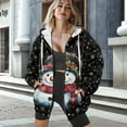 thumbnail image 3 of SCRAWLGOD Snowman Snowflakes Womens Front Zipper Hoodie Sweatshirts for Women Plus Size L with Pockets Zip Hoodie Women Lightweight Womens Zip Up Sweaters for Christmas, 3 of 7