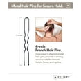 thumbnail image 4 of Heliums Large Metal French Hair Pins - Brown - 4-Inch Heavy Duty Metal U Shaped Steel Pin for French Twist Updos Buns - 6 Count, 4 of 8