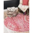 thumbnail image 1 of Unique Loom 3143087 5 x 5 ft. Malasana Basilica Round Rug, Pink, 1 of 2