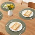 thumbnail image 2 of Farmhouse Round Placemats Set of 6 Woven Placemats for Dining Table Decor, Washable Kitchen Table Mat for Holiday Dark Green 15inch, 2 of 6