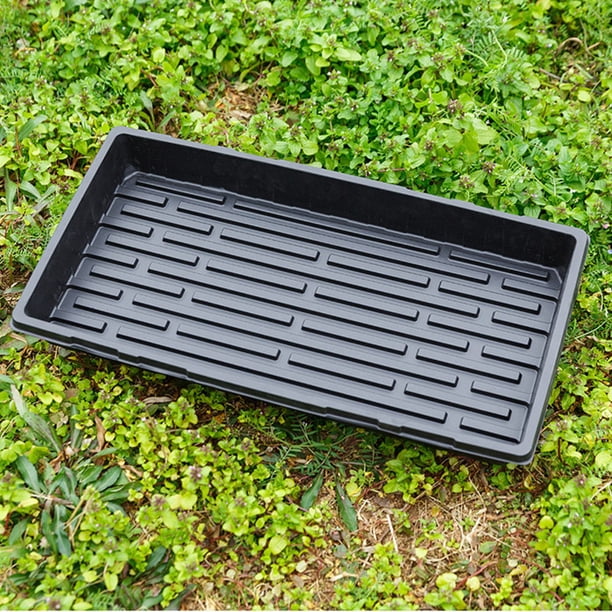 OFFIGAM 10Ud Bandejas Para Vivero Plásticas Negras Sin Drenaje Para Uso En Agricultura Y Invernadero