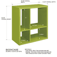 thumbnail image 3 of Kings Brand Furniture 4 Multi-size Shelf Children's Bookcase Organizer for Playroom, Bedroom, Nursery School (Orange), 3 of 3