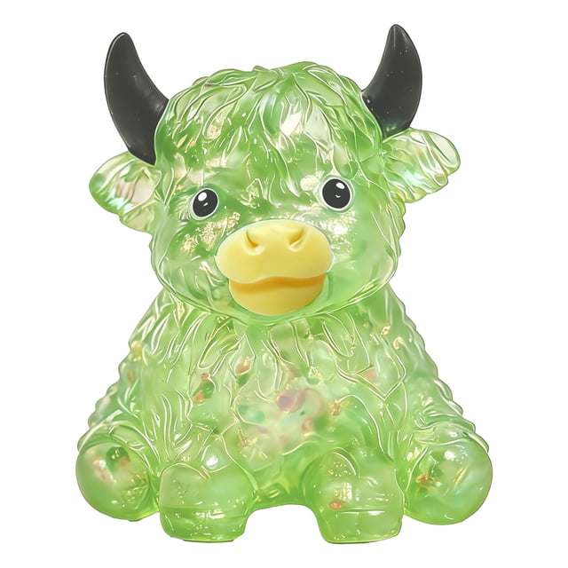 Soft Stress Sensory ,Soft Slow Rising squeezing Stress decrease ,Cute Cattle with Big Horns Border Toy Slow(Light Green)
