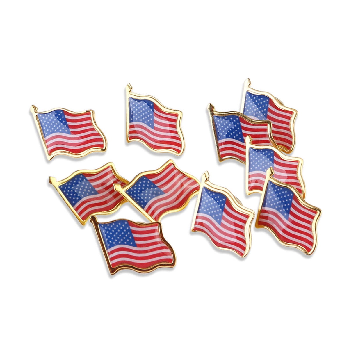 10 PCS x USA America Country Flag Lapel Hat Cap Tie Pin Badge Stars & Stripes 