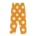 thumbnail image 3 of Lsque Orange And White Polka Dot Print Women's Pajama Pants, Lounge Pant - Comfortable Home Wear,Elastic Waistband, Stylish Design-XX-Large, 3 of 9