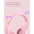 thumbnail image 2 of Auriculares Bluetooth con Orejas de Gato y Micrófono para Niños y Adultos, Sonido HI-FI Inalámbricos con Luces LED, 2 of 3