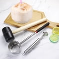 thumbnail image 3 of Haomacro Coconut Opener Stainless Steel Set of 3, Coconuts Opening Tool Kit for Meat Removal with Hammer & Stainless Steel Scraper, Coconut Shell Breaker Machine - for Fresh Coconuts Water, 3 of 4