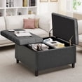 thumbnail image 5 of Dextrus 16.14'' H Coffee Table Square Storage Ottoman, Dark Gray Faux Leather, 5 of 6