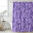 thumbnail image 6 of Vintage Purple Shower Curtain Set - Small 36" x 72" Washable Bathtub Curtain with 12 Hooks, Retro Botanical Abstract Art Waterproof Fabric Stall Shower Curtains for Bathroom/Bathtub Décor, 6 of 6