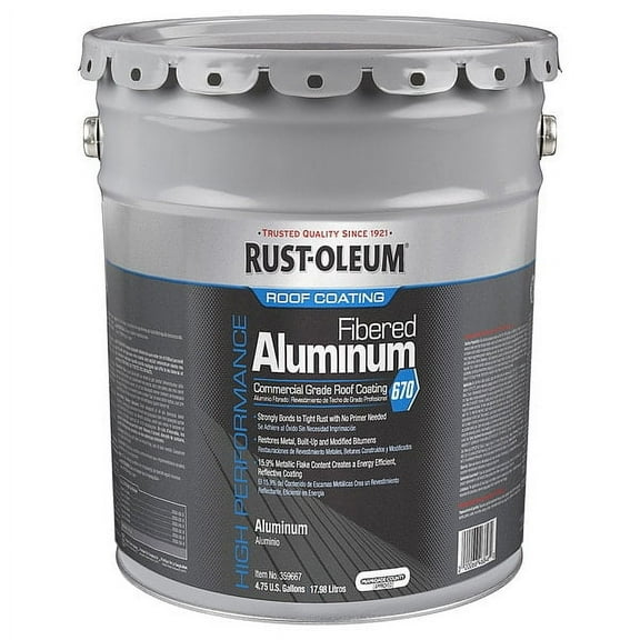 Rust-Oleum Roof Coating,Solvent Base,Aluminum 359667