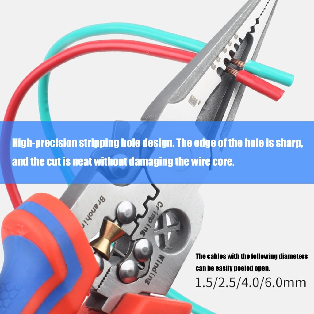Heavy Duty Stainless Steel Wire Stripper Crimper Tool Industrial Multifunctional Electrical Wire Stripping And Crimping With Ergonomic Handle