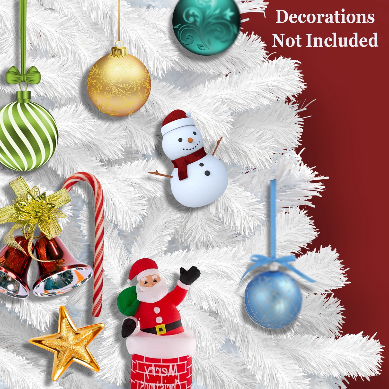 Sunrise 5' Artificial Classic Pine Christmas Tree with Metal Stand (White)