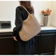 thumbnail image 3 of Granjero Gordo Bolso de mano tejido y bolsas de cosméticos, bolso de mano tejido elegante de playa de verano, bolso de hombro de 18,5 x 0,78 x 14,56 pulgadas (caqui), 3 of 4