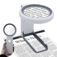 thumbnail image 1 of Glass Handheld Magnifier 30X 10X Magnifying Glass with LED Light Foldable Handle for Reading Full Book Page Newspaper Support 3 Light Colors Great Gift for Low Visions / Seniors, 1 of 6