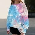 thumbnail image 2 of Bovemsi Womens Sweatshirts Fashionable Autumn And Winter Casual Tie Dye Pattern Long Sleeved Loose Top Fall Fashion Outfits 2025 Clothes, 2 of 9