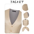 thumbnail image 6 of Beauty-Emily Men’s 3-Piece Jacquard Suit – Stand Collar Blazer, Vest & Pants Set, Elegant Formal Outfit for Wedding, Prom & Special Occasions, 6 of 8