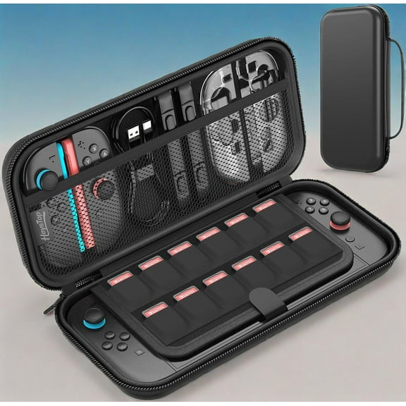 HEYSTOP Switch 2 Case for Nintendo Switch 2 Console & Accessories, Switch 2 Carrying Case with 12 Game Card Slots, Portable Hard Shell Pouch Carrying Travel Game Bag for Switch 2 Accessories