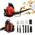 thumbnail image 2 of Floseru 63CC 2-Stroke Backpack Leaf Blower Gas Powered, 665 CFM 205 MPH Powerful Wind, Cruise Control, High-Efficient Commercial Gas Leaf Blower for Yard Lawn Care, Debris Dust & Leaf Cleaning, 2 of 10