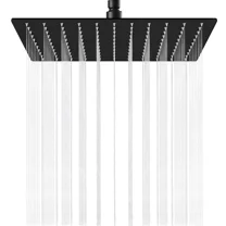 Black 16" Rain Shower Head Ultra thin Square Rainfall Sprayer Ceiling/Wall Mount