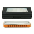 thumbnail image 2 of Instrument de Musique, Harmonica Portable à 10 Trous, Résistant à l'Eau pour les Débutants Professionnels Blanc, Bleu, Orange, Rouge, Noir, 2 of 8