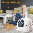 thumbnail image 6 of Cat Litter Box Curtain, Washable Litter Box Door Cover for Enclosed Self-Cleaning Boxes, Reduces and Litter Scatter for Indoor Cat Privacy, Blue Square 11"L x 10"W, 6 of 6
