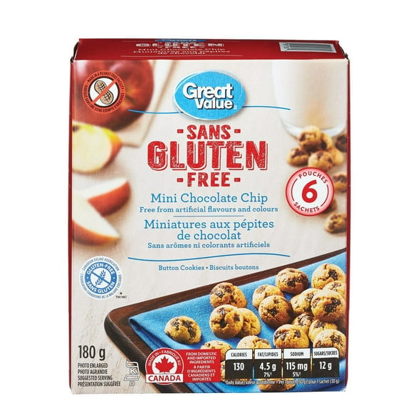 Great Value Gluten Free Mini Chocolate Chip Cookies, 180 g