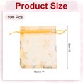 thumbnail image 2 of Uxcell Organza Bag, Sheer Butterfly Mesh Bags Drawstring Gift Bags Bulk Party Favor Bag Jewelry Pouches Gold-Silver, 2 of 6