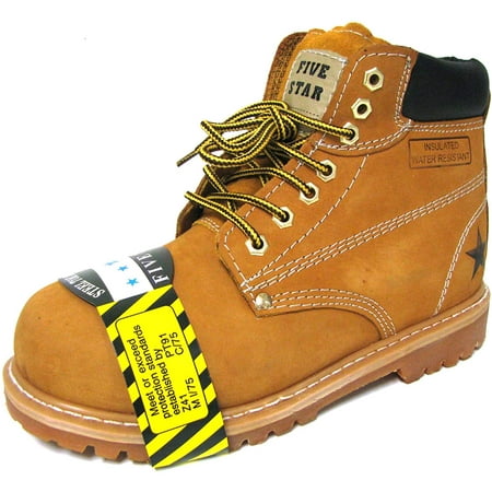 Men's Steel Toe Work Boots Nubuck Leather 6