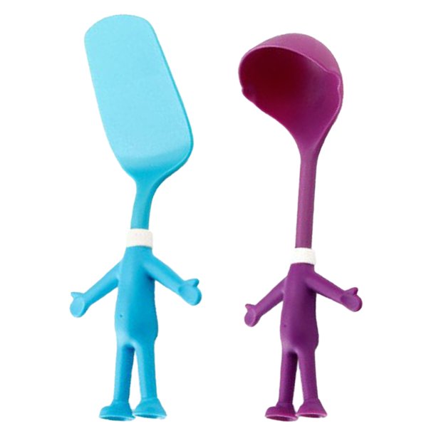 Juego de utensilios de cocina con forma humana – 2 utensilios de cocina/herramientas para hornear antiadherentes y resistentes al calor – Sin BPA