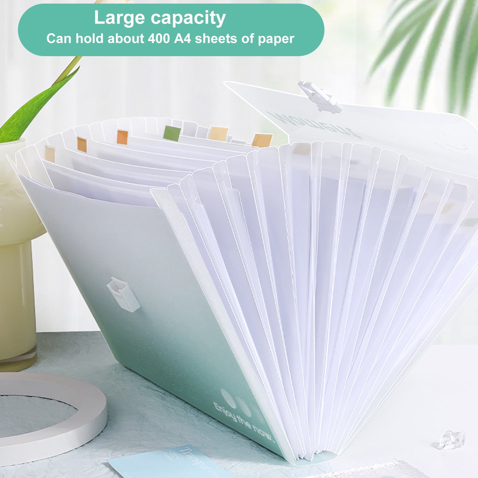 HBBKVI 2 Pack File Folders, 13 Pockets File Organizer, Gradient Handheld Organ Bag A4 Large Capacity Multi Layered File Bag Storage Bag Folder