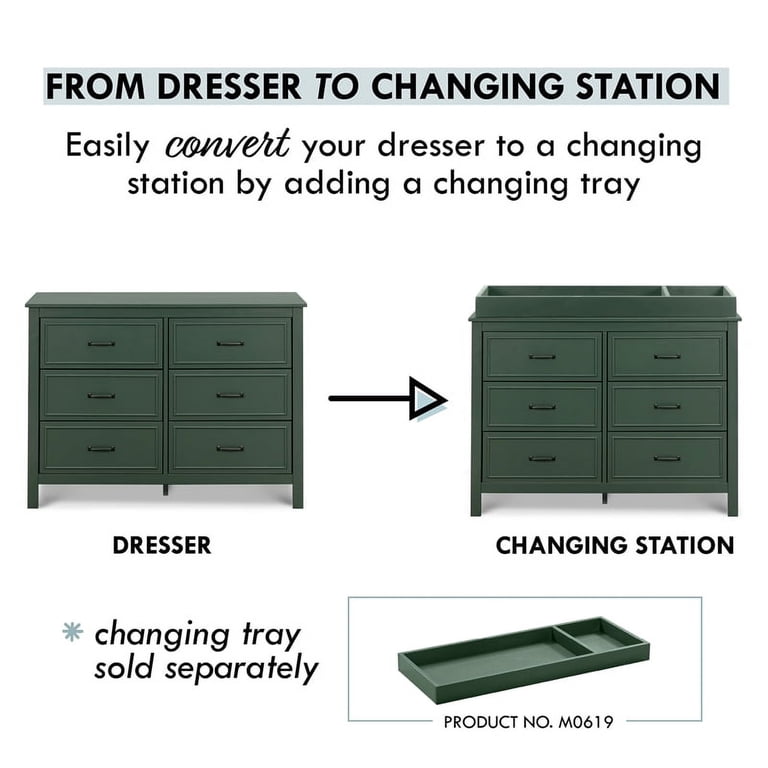 davinci forest green dresser Davinci Charlie 6-Drawer Double Dresser main image 1