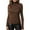 Coffee, variant on BadPiggies Women's Mock Turtleneck Long Sleeve Shirt Basic Layer Stretch Slim Fit Tops (M, Black)