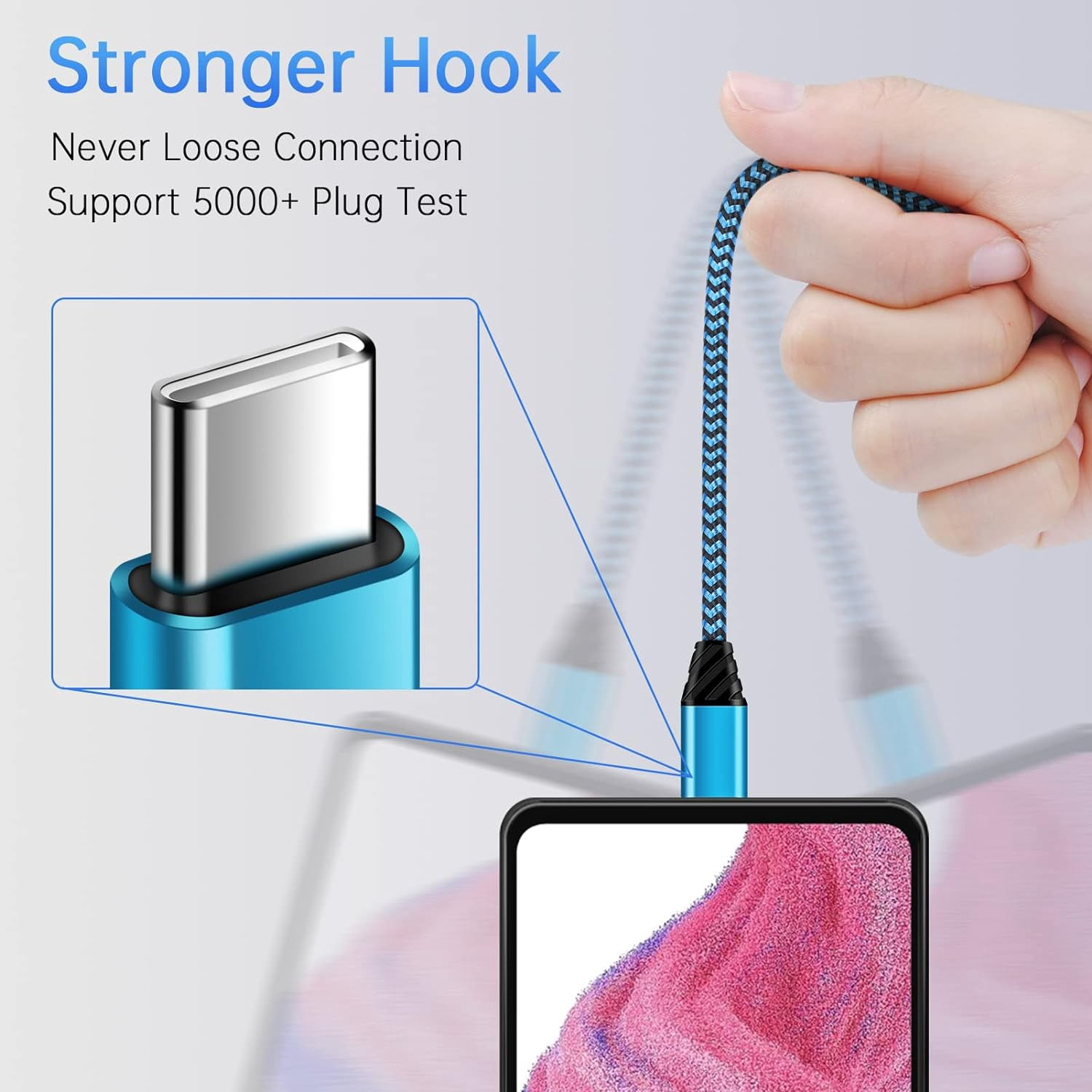 MHAWBL-Android Phone Charger Fast Charging for Samsung Galaxy A17 A16 A07 S25 Plus S25 Ultra S24FE S24 Ultra S23FE A35 A15 A14 A13 A53 A54 S22 Plus S21 S20, Android USB C Charger Cable Cord+Wall Char