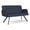Castillo Batik, variant on Willow Lounge Lobby Reception Waiting Loveseat / Charcoal Steel / Blue