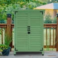 thumbnail image 2 of Mcombo Outdoor Wood Storage Cabinet, Small Size Garden Wooden Tool Shed with Double Doors 0985, 2 of 8