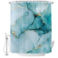 thumbnail image 2 of Turquoise Marble Shower Curtains for Bathroom, Abstract Modern Art Marble Crack Waterproof Fabric Shower Curtain, Decorative Bathroom Curtain for Bathtub, 72"x84" , No Hooks Included, 2 of 9