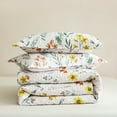 thumbnail image 6 of Johnpey 3-Piece White Flower Leaves Quilt Bedding Sets, King, 6 of 6