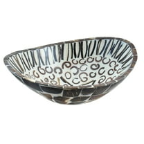 Stoneage Arts Inc 16" Brown and White Helm Cinnamon Scented Handmade Bowl